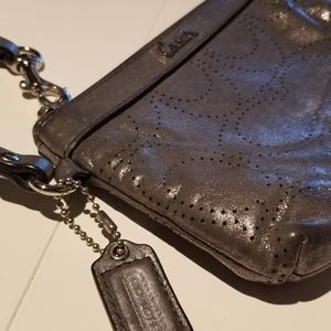 COACH Wristlet Gunmetal Gray Metallic